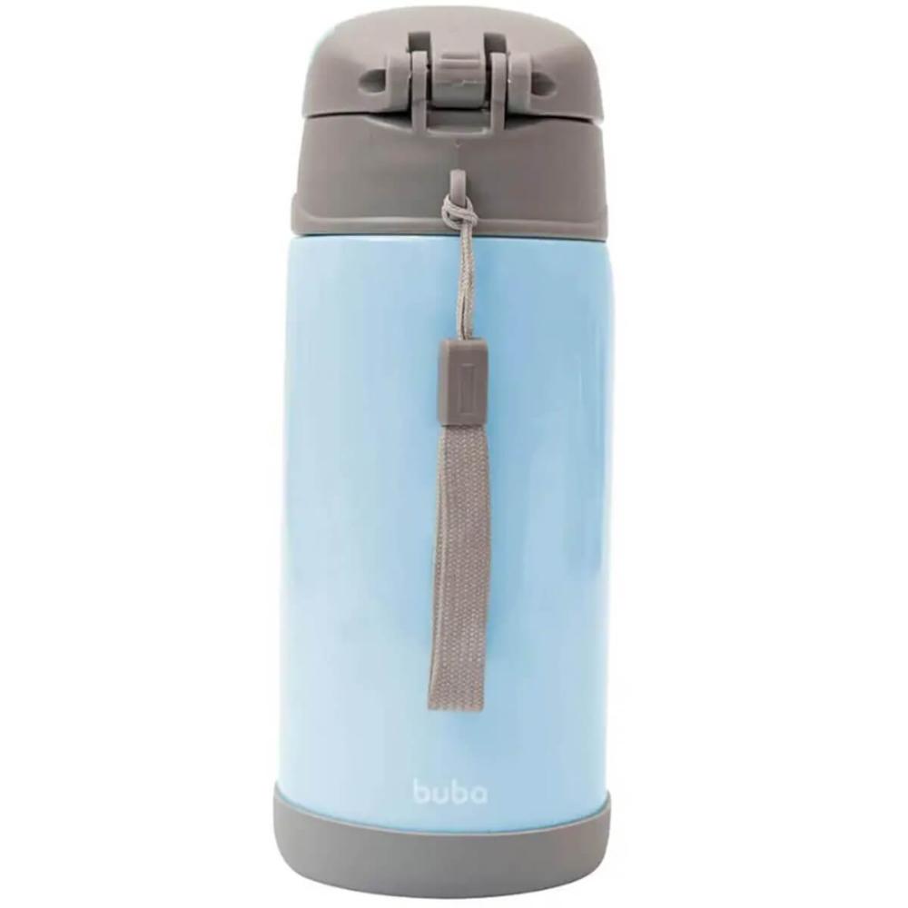 Kit Introdução Alimentar Bebê Buba Gumy Azul Garrafa Pote Térmicos Babador Potinhos P M G