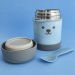 Kit Introdução Alimentar Bebê Buba Gumy Azul Garrafa Pote Térmicos Babador Potinhos P M G