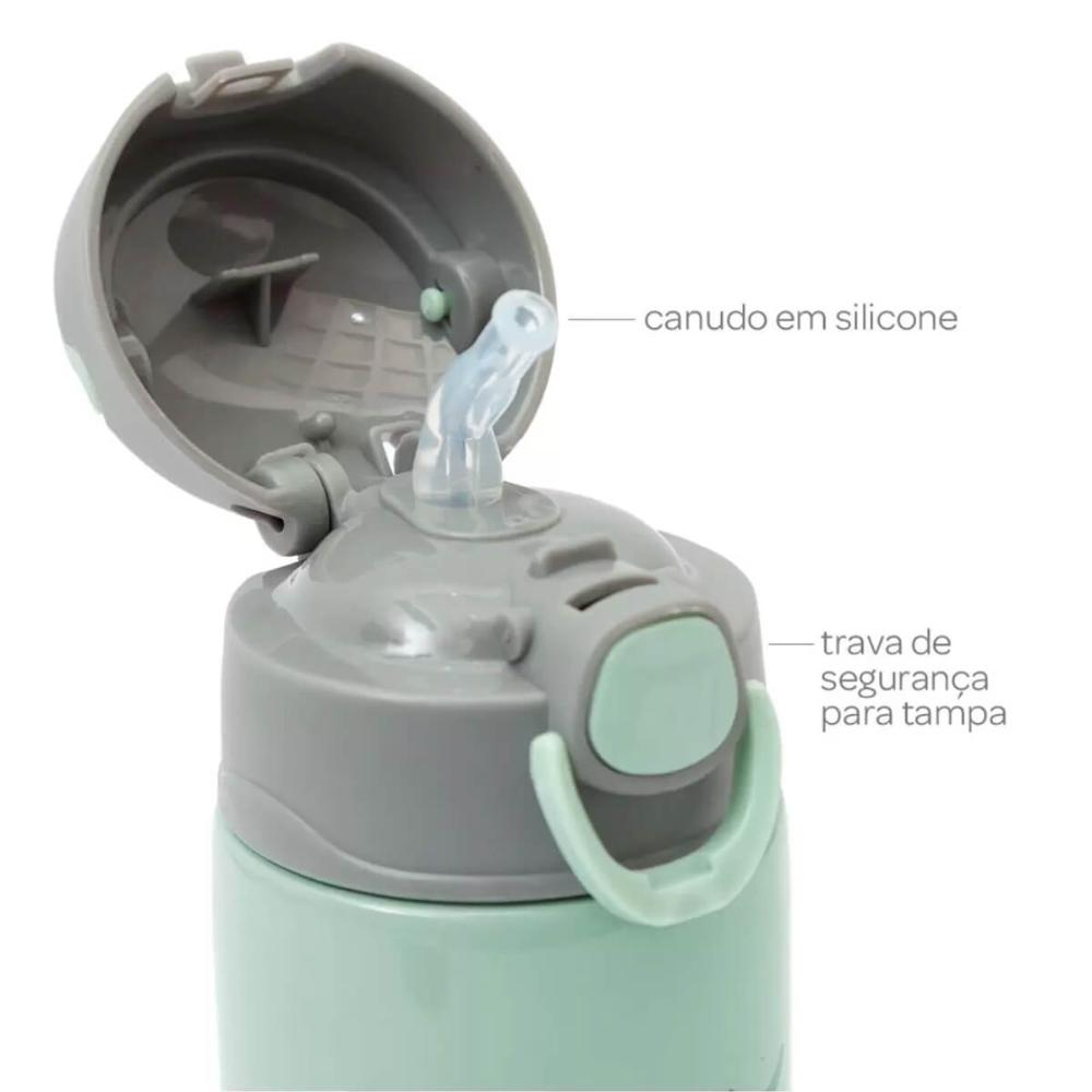 Kit Introdução Alimentar Garrafa e Pote Térmico Buba Inox Gumy Verde Viagens Passeios