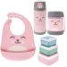 Kit Introdução Alimentar Gumy Buba Rosa Babador Potes Garraf