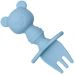 Kit Talher Treinamento Buba Silicone Azul com Escudo Ursinho