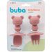 Kit Talher Treinamento Buba Silicone Rosa com Escudo Ursinho +6m Garfo Colher