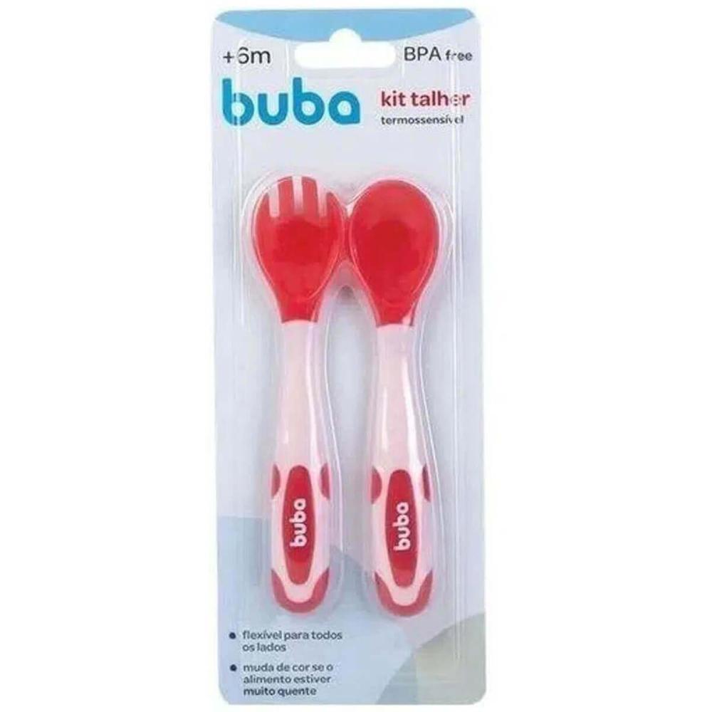 Kit Talheres para Bebê Flexíveis e Termossensíveis Garfo e C