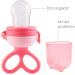 Porta Frutinha Chupeta Alimentadora Buba com Sugador em Silicone Rosa