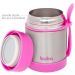 Pote com Garfo e Garrafa Térmica Buba Rosa Inox Papinhas Frutas Menina +6m