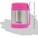 Pote com Garfo e Garrafa Térmica Buba Rosa Inox Papinhas Frutas Menina +6m
