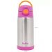 Pote com Garfo e Garrafa Térmica Buba Rosa Inox Papinhas Frutas Menina +6m