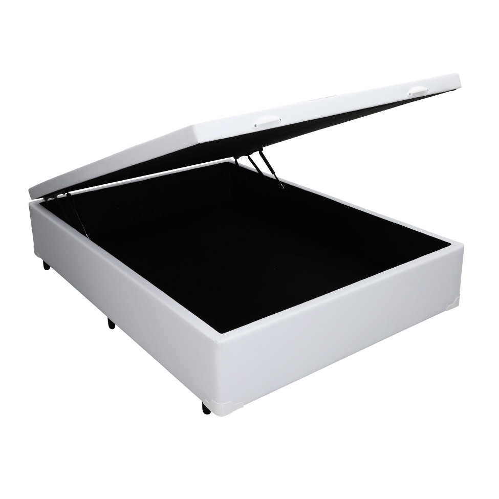 Base para Cama Box Casal Érica com Baú Branca