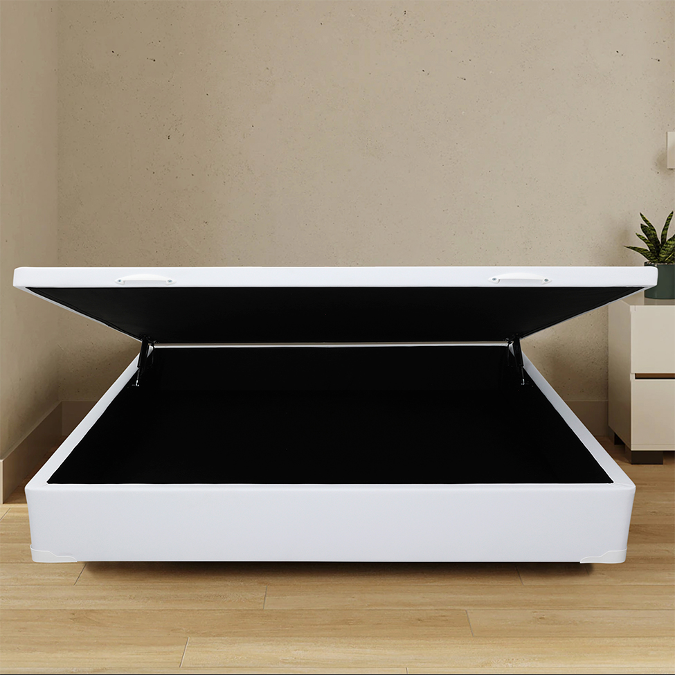 Base para Cama Box Casal Érica com Baú Branca