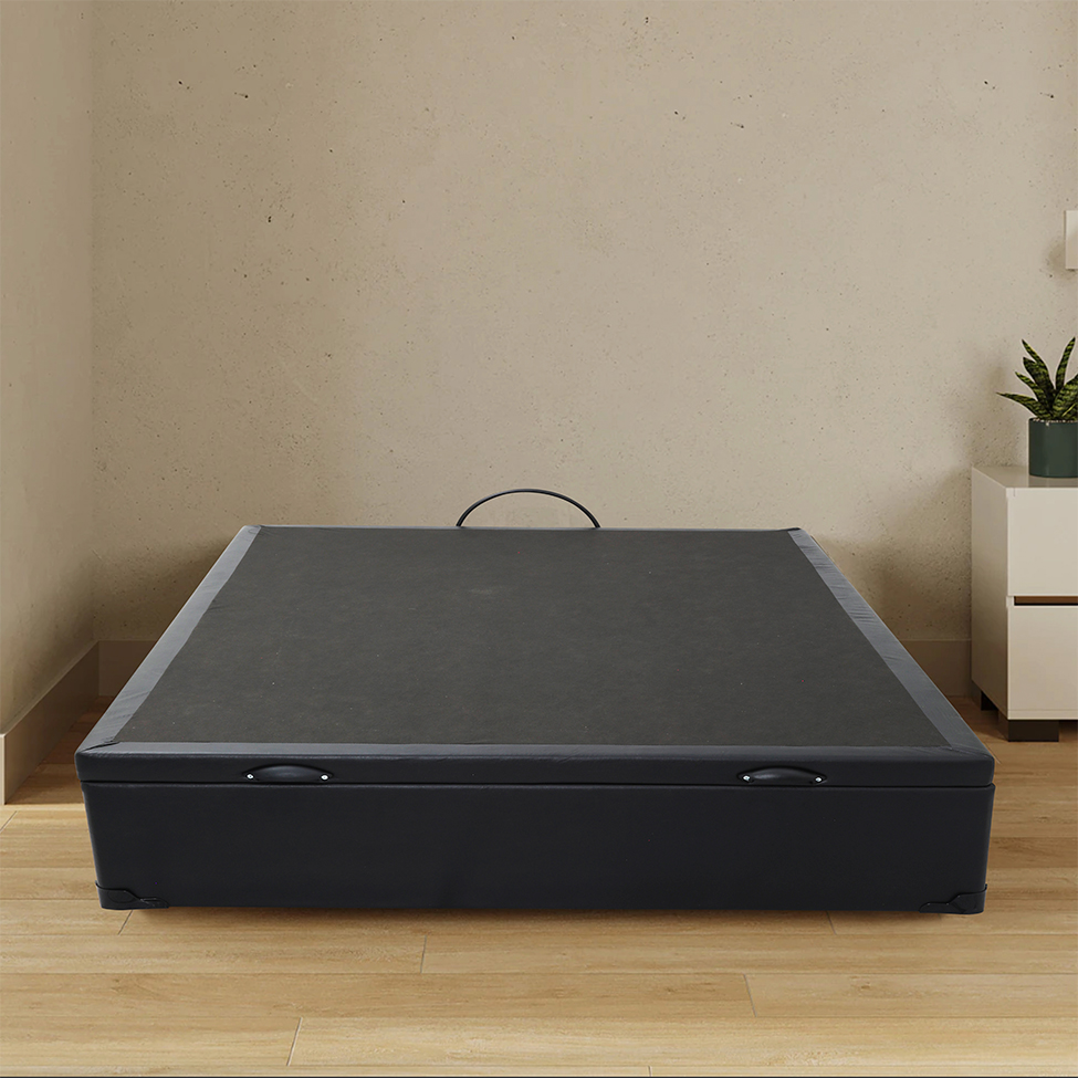 Base para Cama Box Casal Érica com Baú Preta