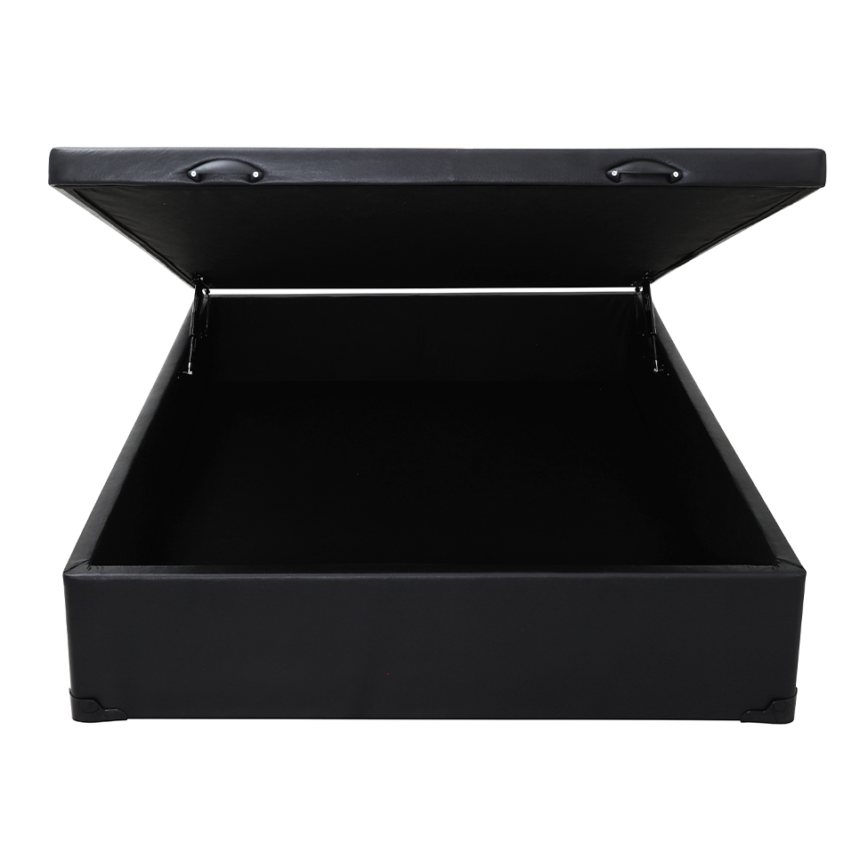 Base para Cama Box Casal Érica com Baú Preta