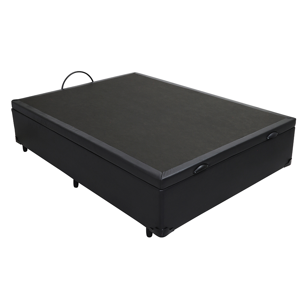 Base para Cama Box Casal Érica com Baú Preta