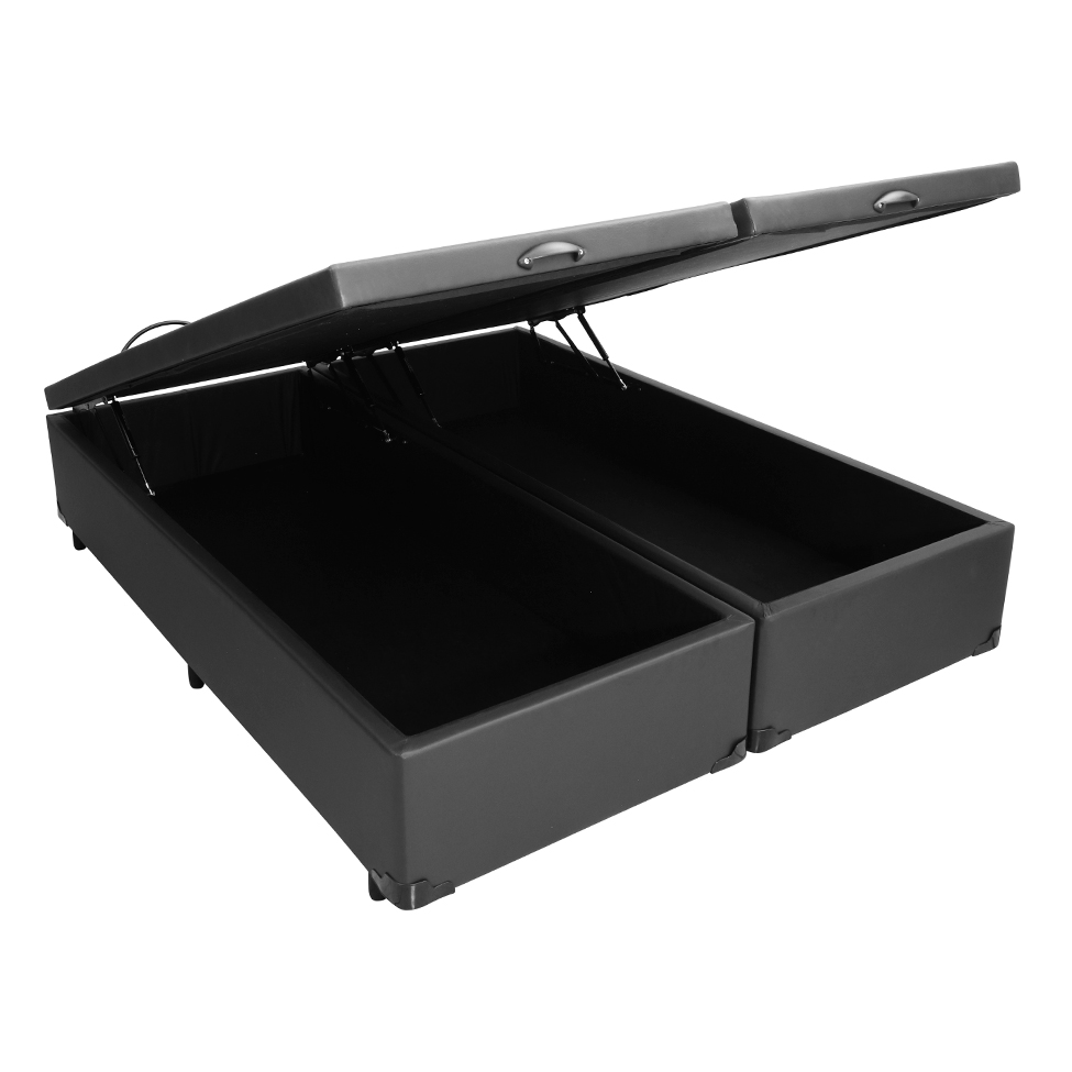 Base para Cama Box King Érica com Baú Preta