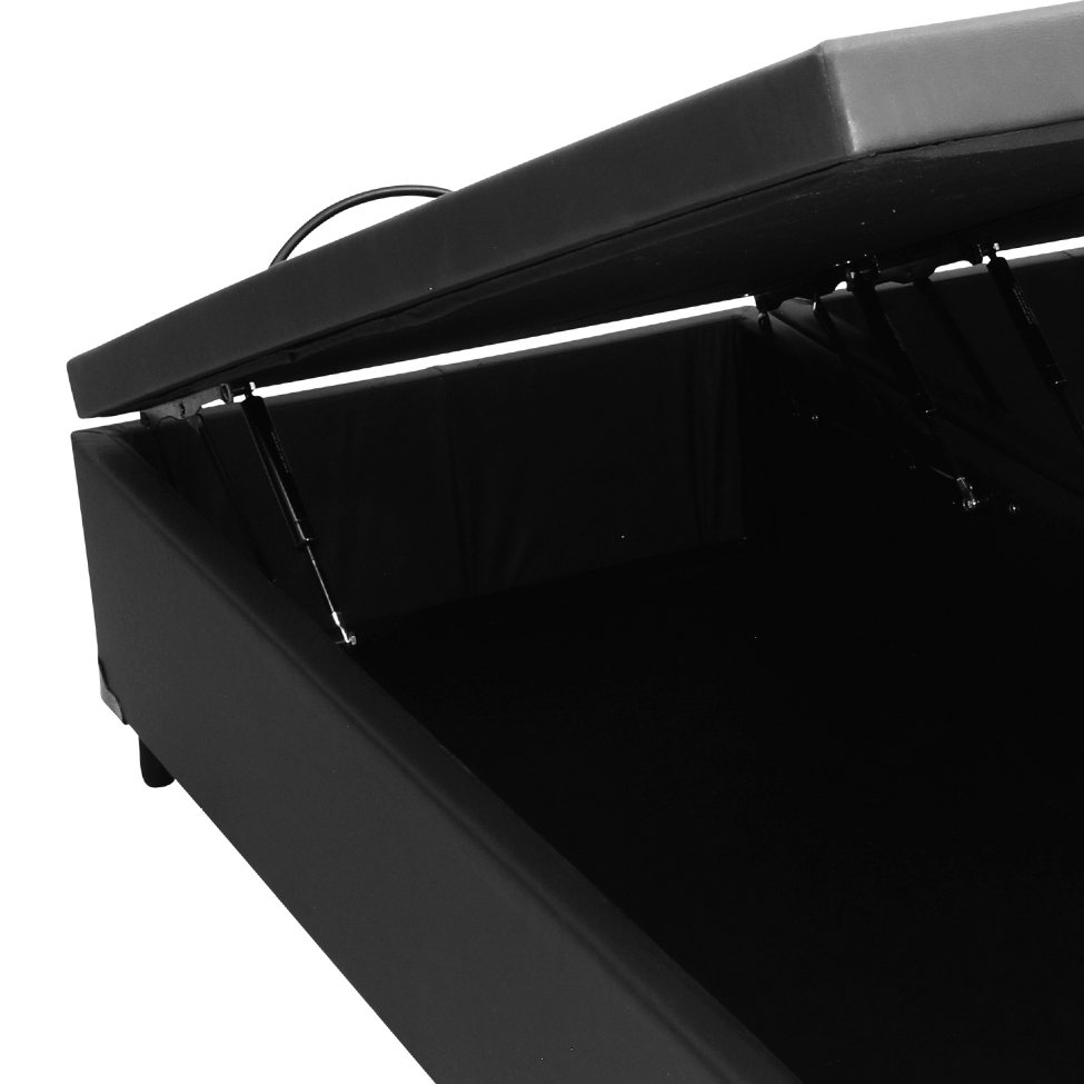 Base para Cama Box King Érica com Baú Preta