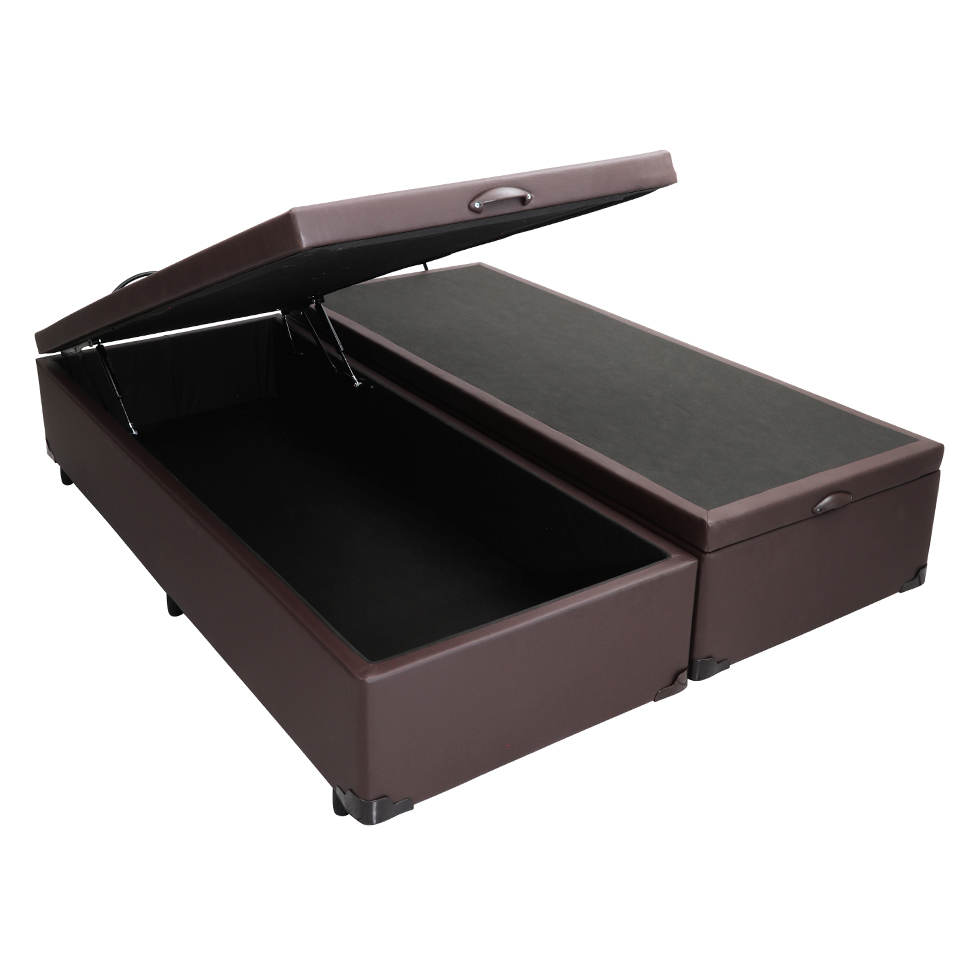 Base para Cama Box King Érica com Baú Tabaco