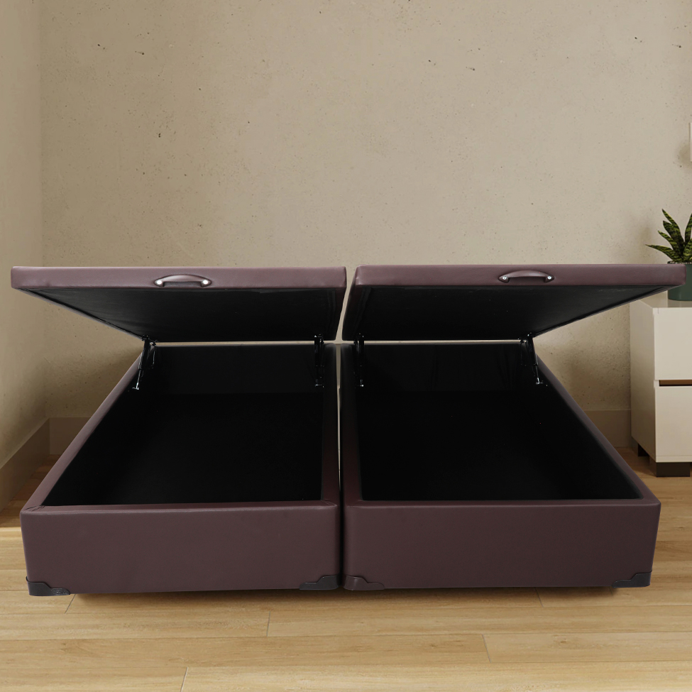 Base para Cama Box King Érica com Baú Tabaco