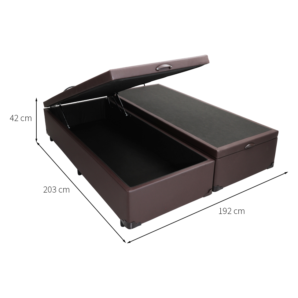 Base para Cama Box King Érica com Baú Tabaco