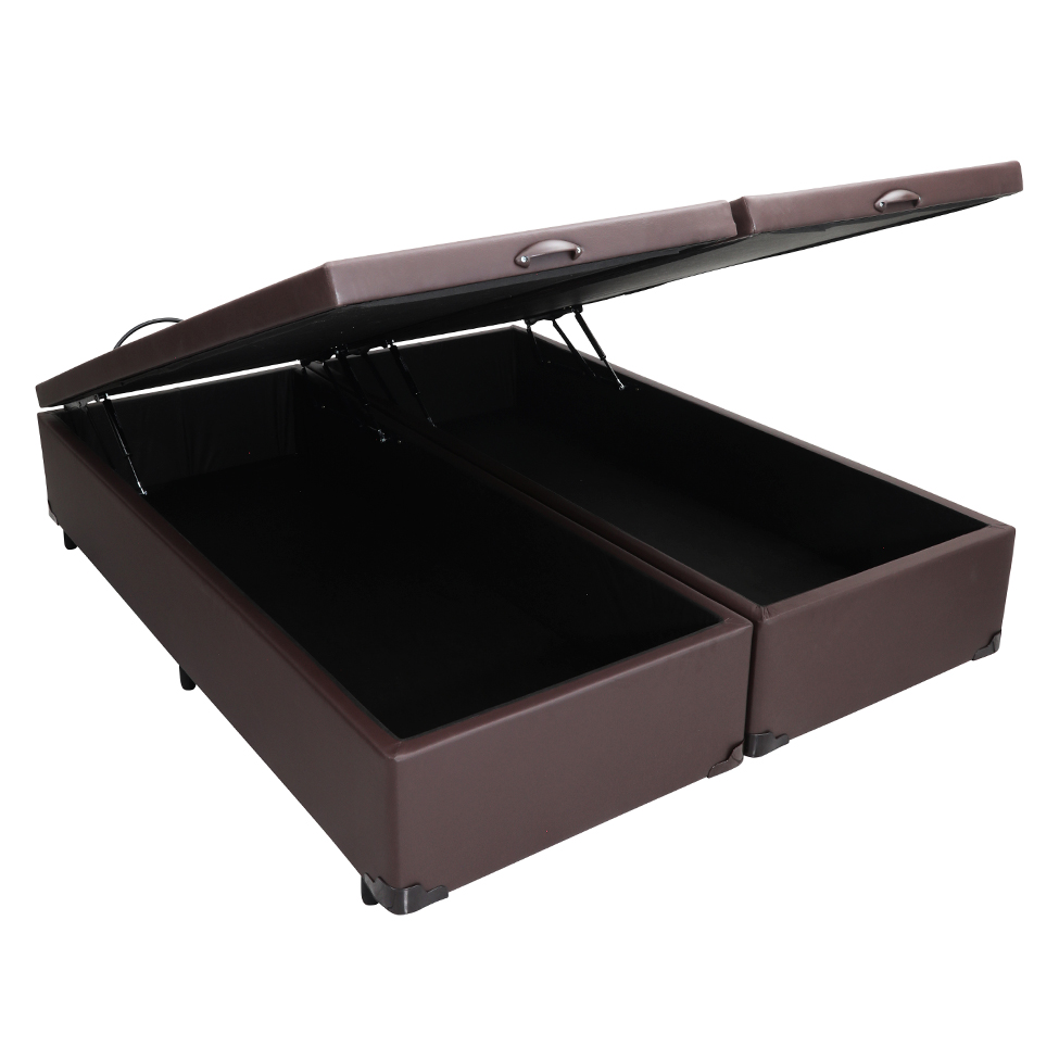 Base para Cama Box King Érica com Baú Tabaco