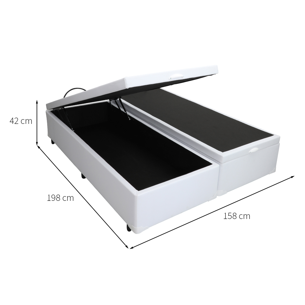 Base para Cama Box Queen Érica com Baú Branca