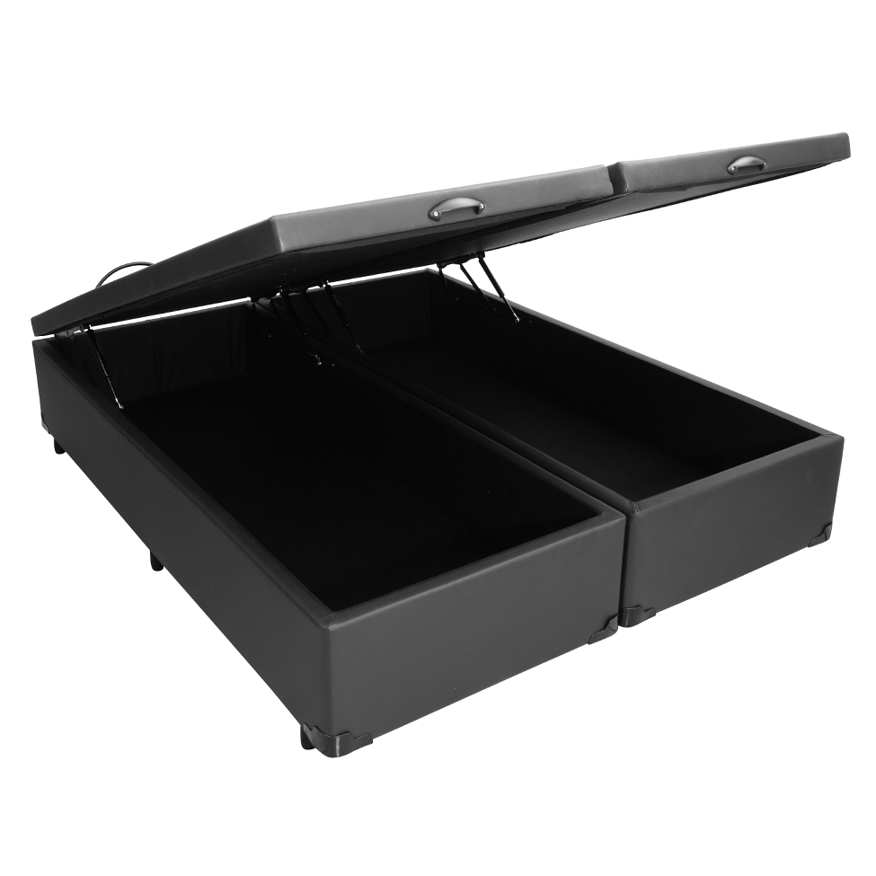 Base para Cama Box Queen Érica com Baú Preta