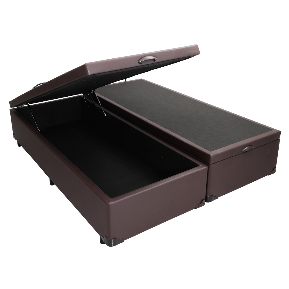 Base para Cama Box Queen Érica com Baú Tabaco