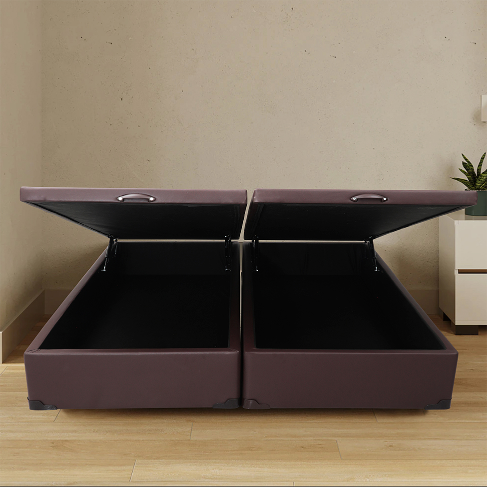 Base para Cama Box Queen Érica com Baú Tabaco