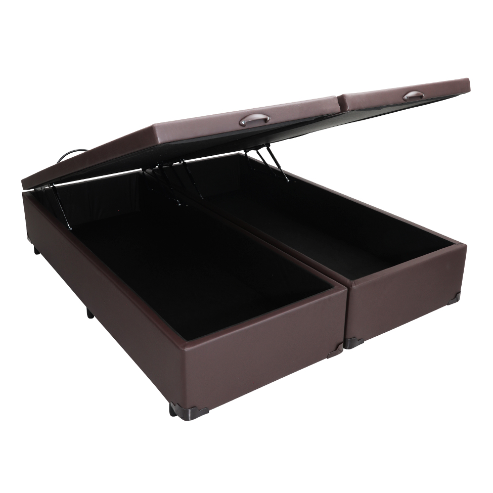 Base para Cama Box Queen Érica com Baú Tabaco