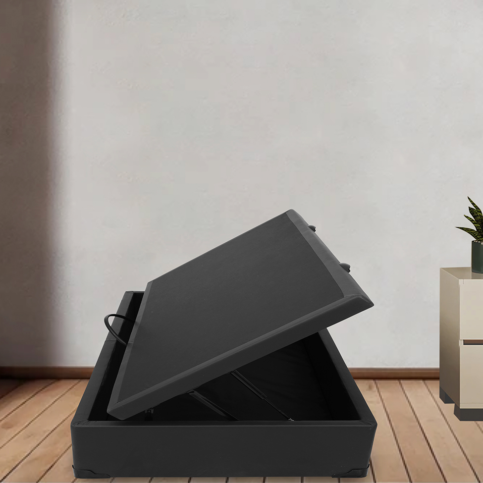 Base para Cama Box Solteiro Érica com Baú Preta