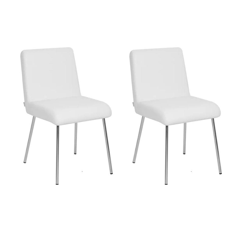 Conjunto com 2 Cadeiras de Cozinha Vox Branco