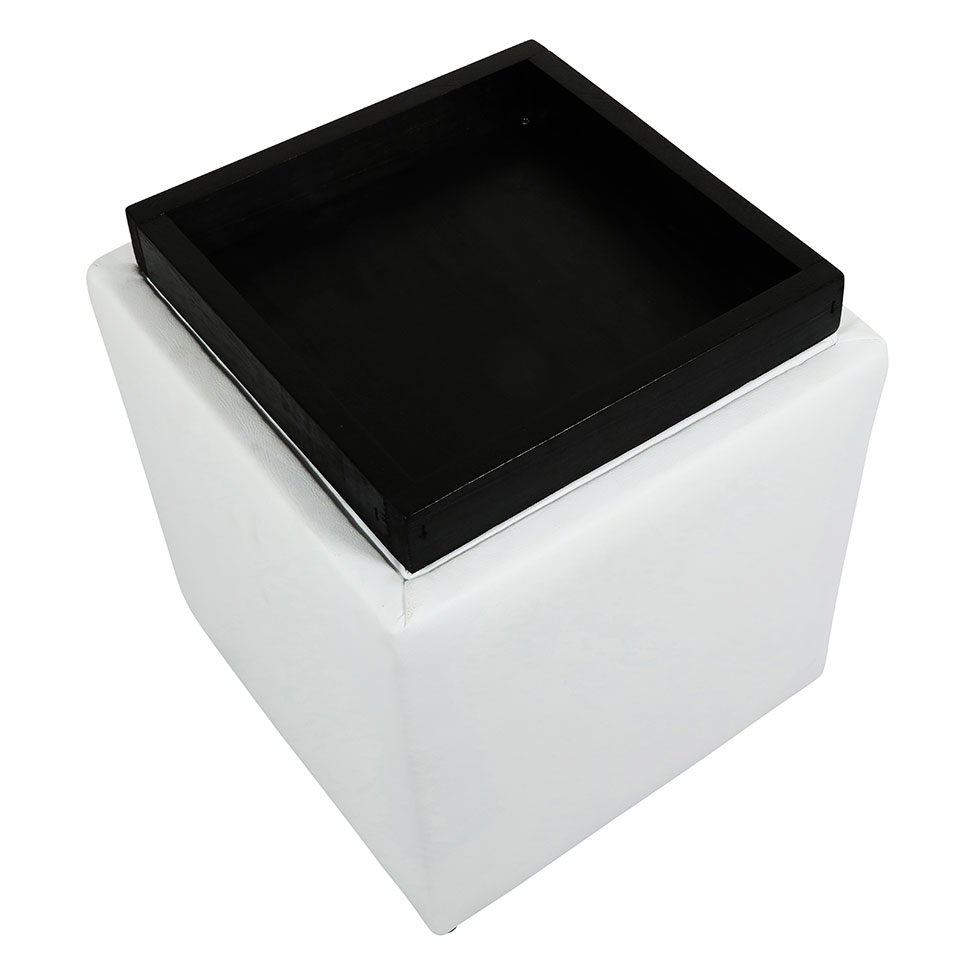 Puff com Baú Tray Branco