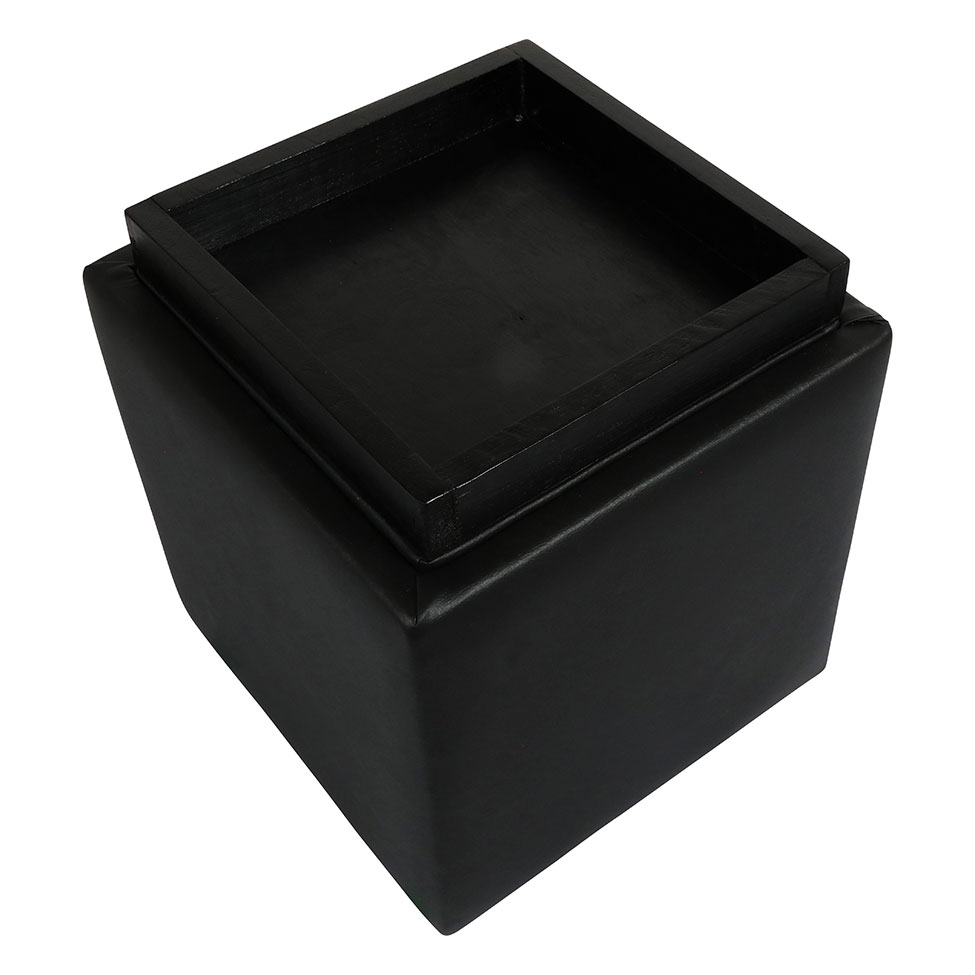 Puff com Baú Tray Preto
