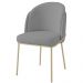 Cadeira Aurora Bouclé Cinza Metal Champanhe