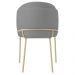 Cadeira Aurora Bouclé Cinza Metal Champanhe