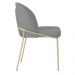 Cadeira Aurora Bouclé Cinza Metal Champanhe