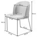 Cadeira Aurora Bouclé Cinza Metal Champanhe