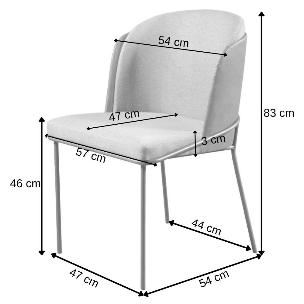 Cadeira Aurora Bouclé Cinza Metal Champanhe