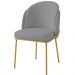 Cadeira Aurora Bouclé Cinza Metal Dourado