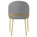 Cadeira Aurora Bouclé Cinza Metal Dourado