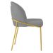 Cadeira Aurora Bouclé Cinza Metal Dourado
