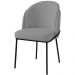 Cadeira Aurora Bouclé Cinza Metal Preto