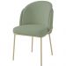 Cadeira Aurora Bouclé Verde Oliva Metal Champanhe