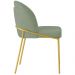 Cadeira Aurora Bouclé Verde Oliva Metal Dourado