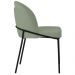 Cadeira Aurora Bouclé Verde Oliva Metal Preto