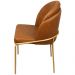 Cadeira Aurora Couro Caramelo Metal Dourado