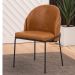 Cadeira Aurora Couro Caramelo Metal Preto