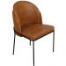 Cadeira Aurora Couro Caramelo Metal Preto