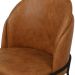 Cadeira Aurora Couro Caramelo Metal Preto