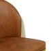 Cadeira Aurora Couro Caramelo com Pérola Metal Dourado