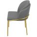Cadeira Aurora Couro Cinza Metal Dourado