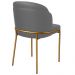 Cadeira Aurora Couro Cinza Metal Dourado